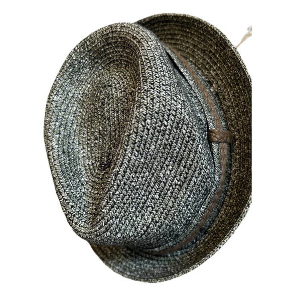 PETER GRIMM Mens Fedora Hat Paper Black Speckle Vacation Hipster Retro Packable - Picture 2 of 13